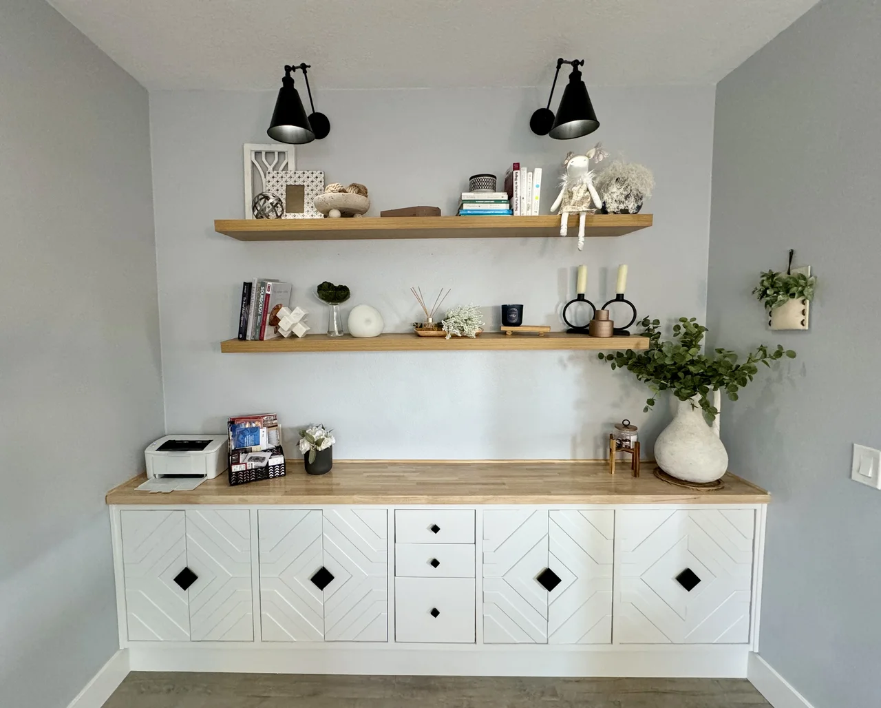 Custom Built In Cabinet Floating Shelves 1, San Marcos