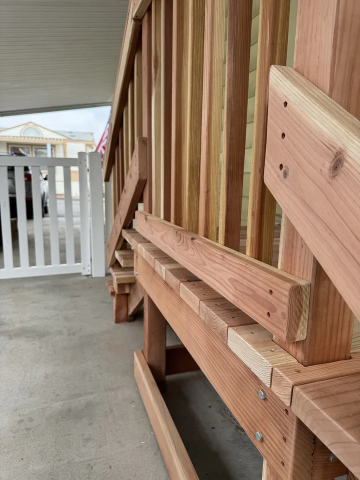 Custom Porch Step Redwood 3, Oceanside