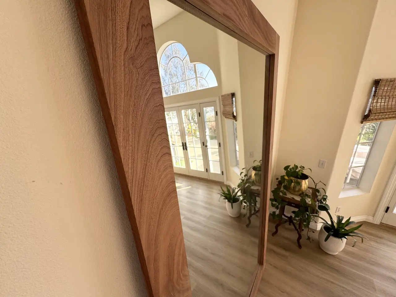 Custom Sapelle Hardwood Floor Mirror 3, Oceanside