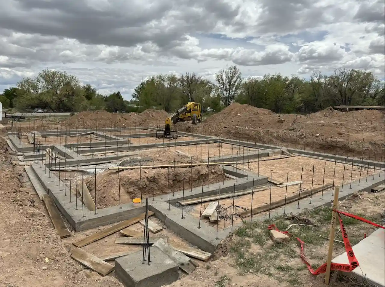 Foundation Footing Pour Rebar Forms