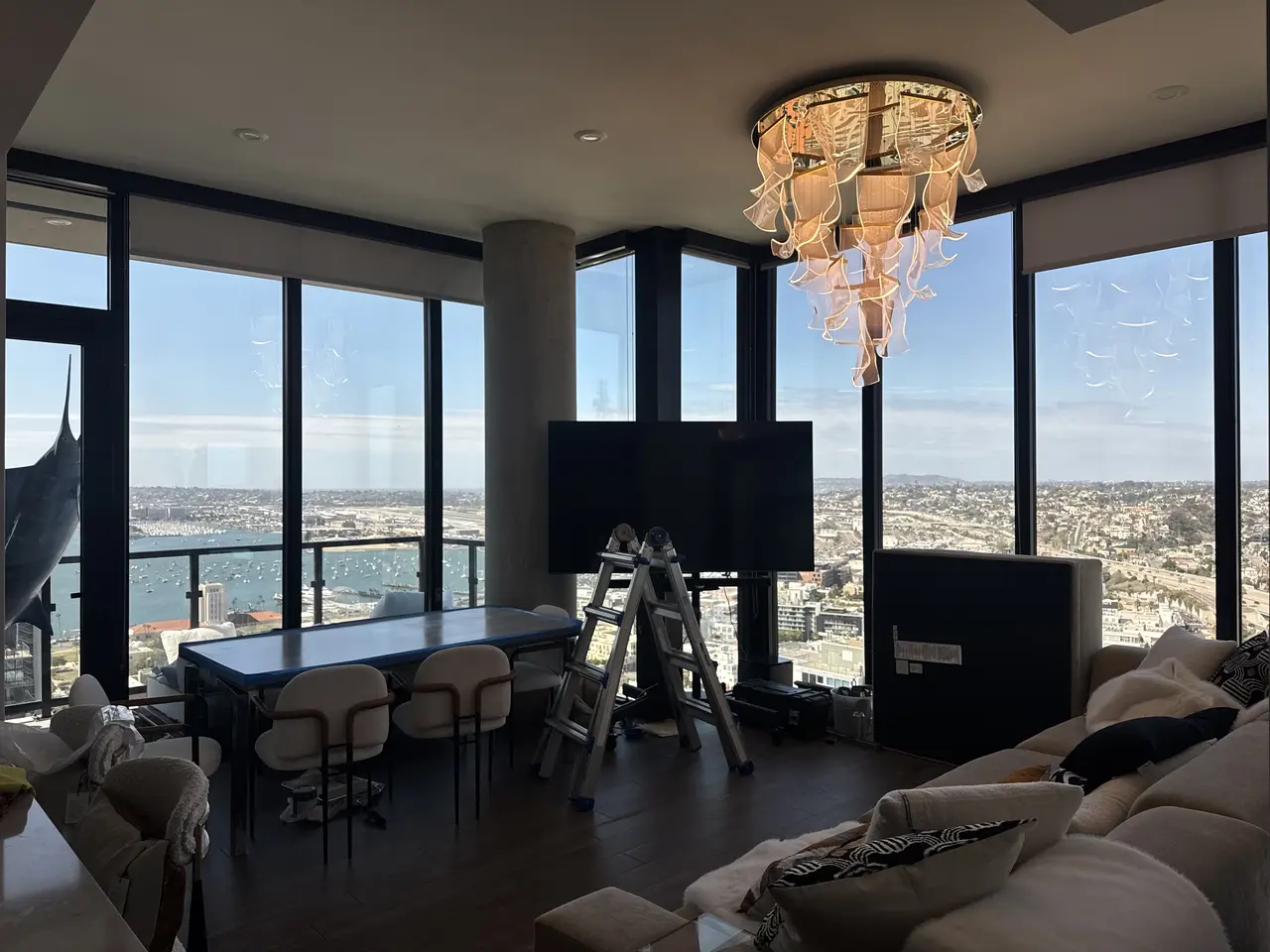 Luxury Art Light Fixture Installation 1, San Diego