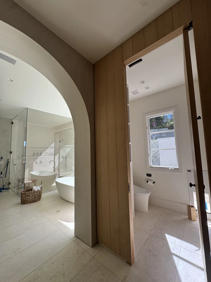 Master Bathroom Oak Siding Installation Remediation 2, Rancho Santa Fe