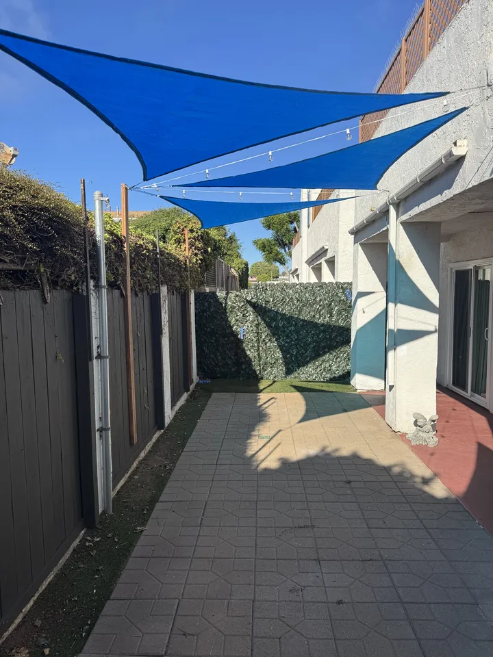 Patio Shade Sail Installation 1, Carlsbad