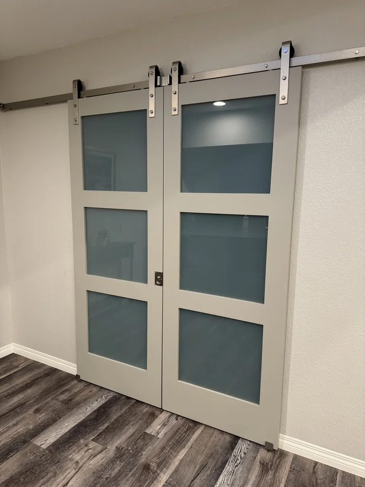 Re Finish Interior Barn Door, Oceanside