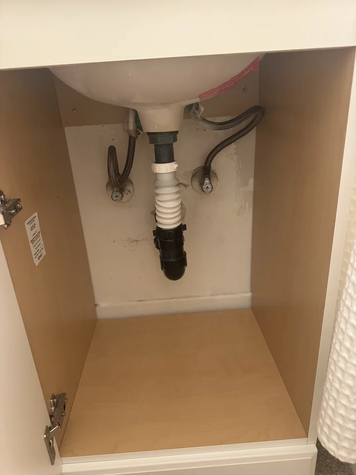 Under Sink Plumbing Bathroom Vanity, Del Mar